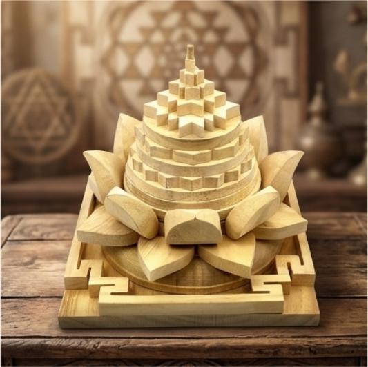 Meru Shriparni Wood Shree Yantra - The Throne of Mahalaxmi