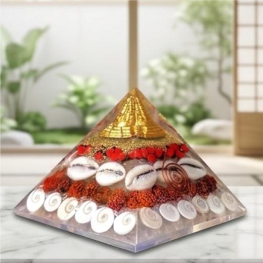 Laxmi Pyramid with Shri Yantra and Gomti Chakra
