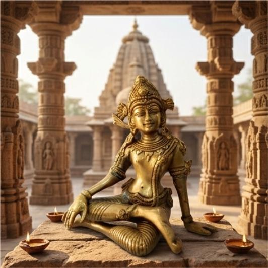 Brass Indra Dev - The Symbol of Power and Authority