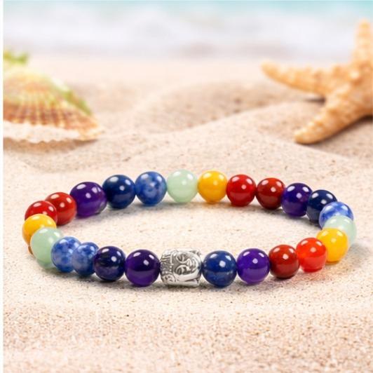 7 Chakra Lava Crystal Bracelet