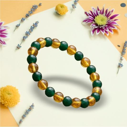 Green Aventurine & Citrine Crystal Bracelet